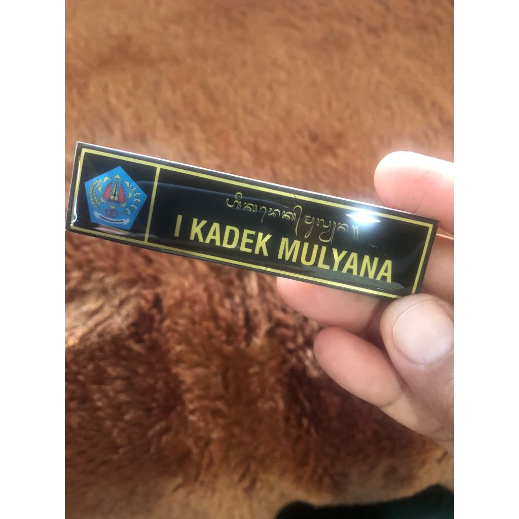 

Name Tag/Papan Nama Dada Aksara Bali Lapis Resin
