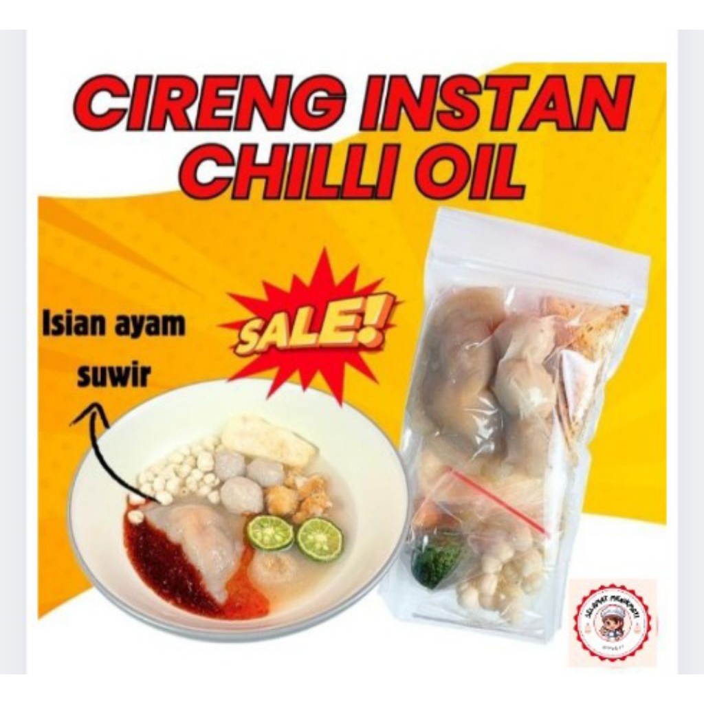 

1 Bungkus Cireng Instan Kuah Chili Oil isian Ayam Suwir Paket Lengkap Hrga Mumer