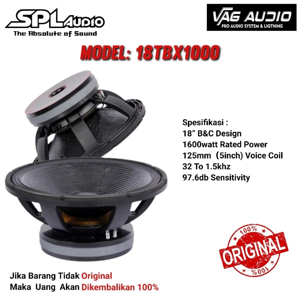 SPEAKER COMPONENT SPL 18TBX1000