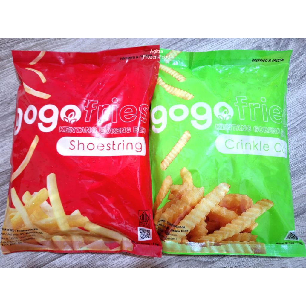 

Kentang Gogo Fries Shoestring & Crinckle Cut 1kg Exp 2026