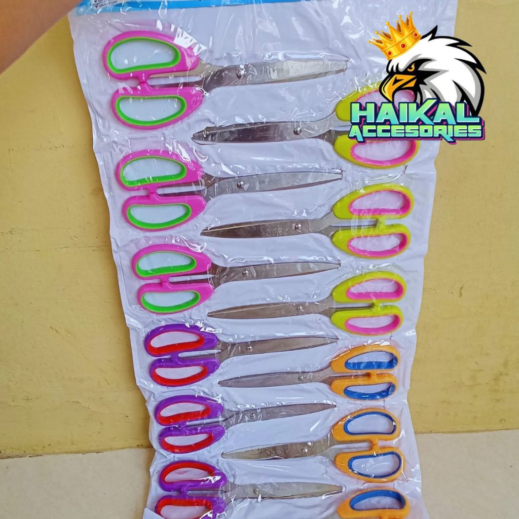 

Gunting Besar Warna Warni Lembar Isi 12pcs Paket Hemat Untuk Usaha