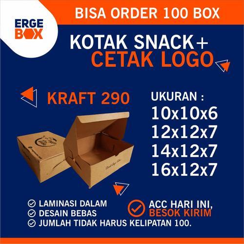 

Snack Box - Dus Snack - Cetak Dus Kue - Paper Kraft Laminasi - 10x10