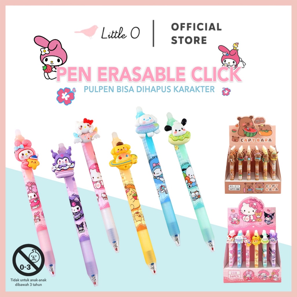 

KAPIBARA Erasable Pulpen Bisa Di Hapus Pen Erasable Click Pulpen Gel Cetek