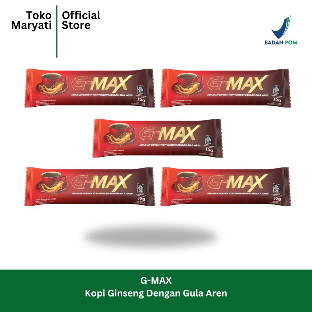 

G-MAX Minuman Serbuk Kopi dengan Gula Aren Halal & BPOM Aman Ampuh - 5SASET