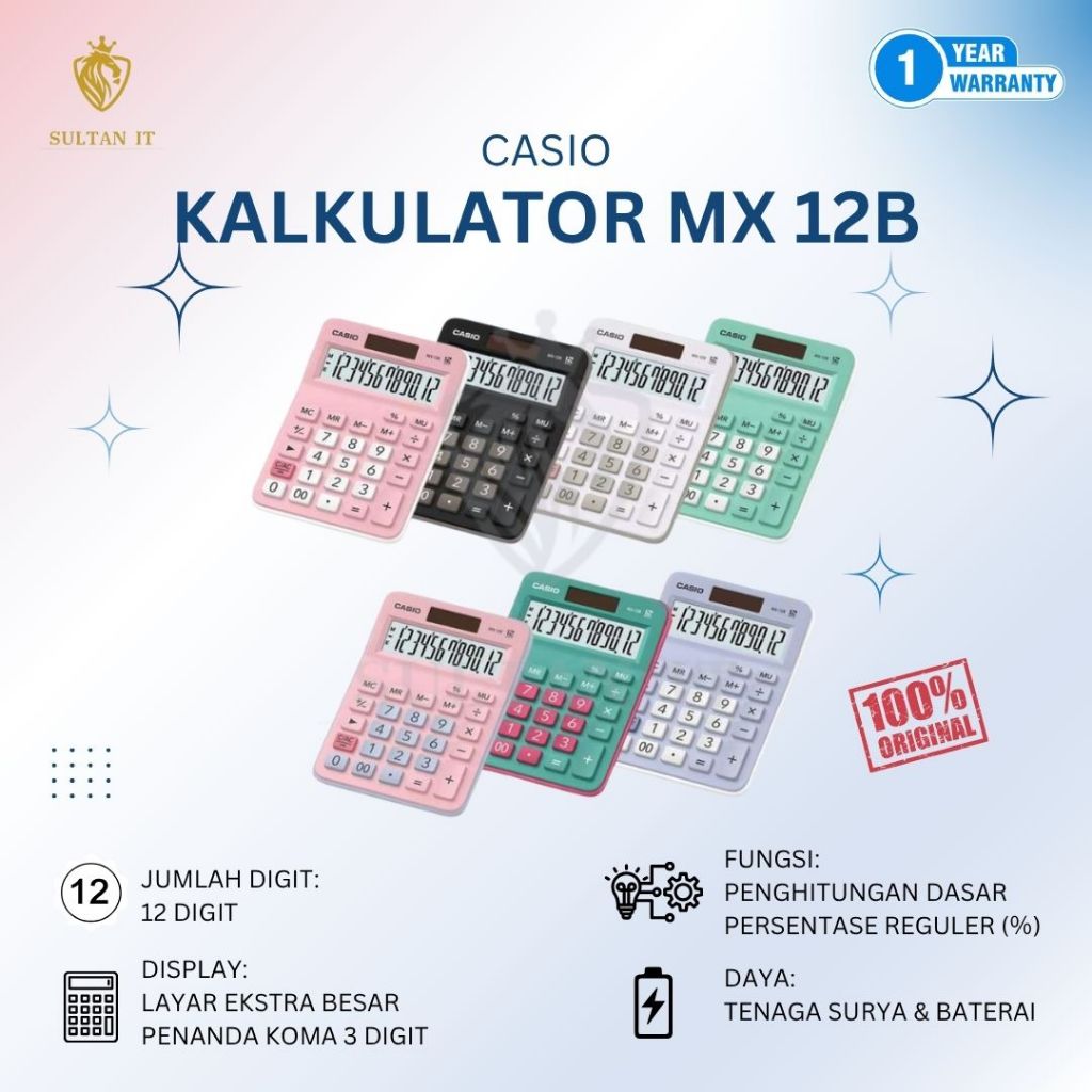 

Kalkulator Casio MX 12B 12 Digit Desktop Calculator Original