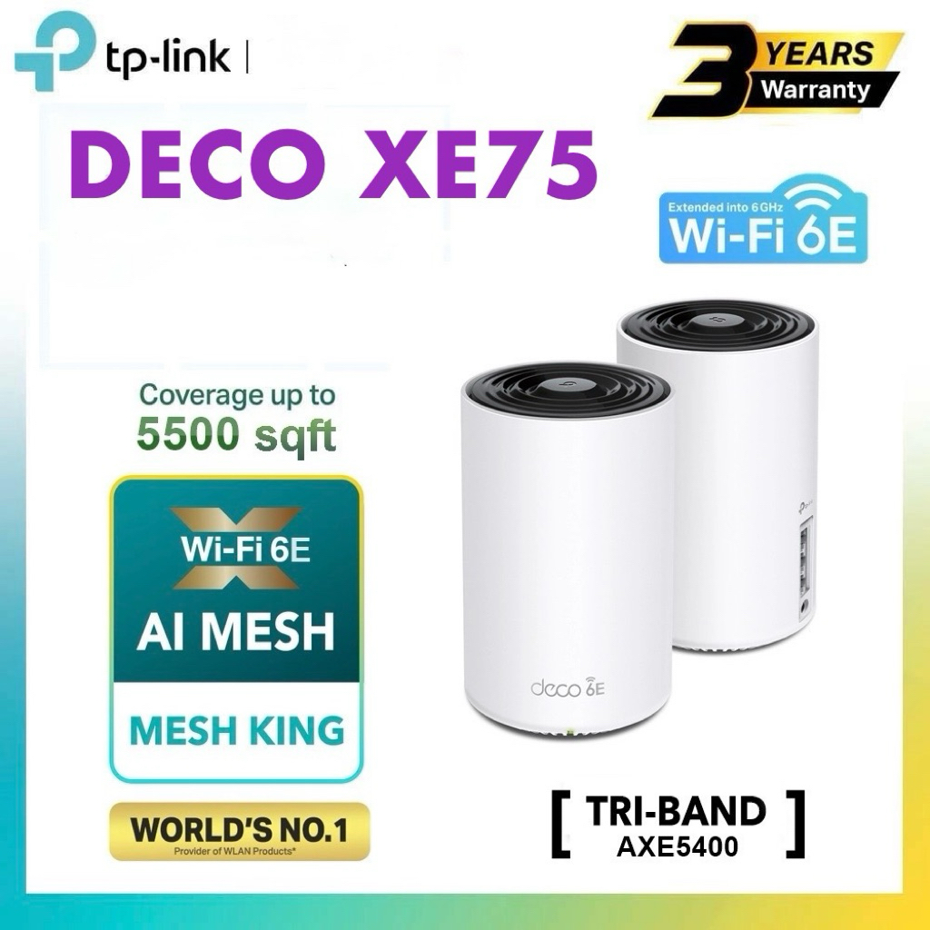 Tp-Link Deco XE75 - AXE5400 Tri-Band Mesh Wifi 6E System Router