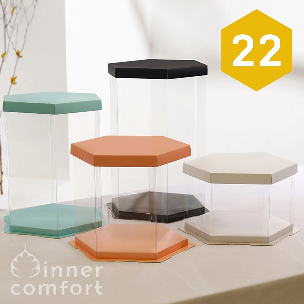 Cake Box / Kotak Kue / Giftbox Hexagon / Segi Enam 22 cm Transparan Mika Bening Elegan Mewah Kokoh