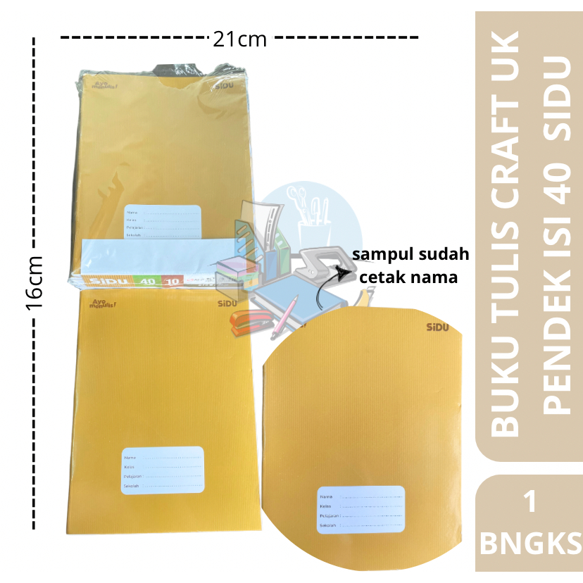 

[1 BUNGKUS] Buku Tulis Sekolah Bergaris Craft Sampul Coklat Sidu Pendek Isi 40 Lembar 10 Buku