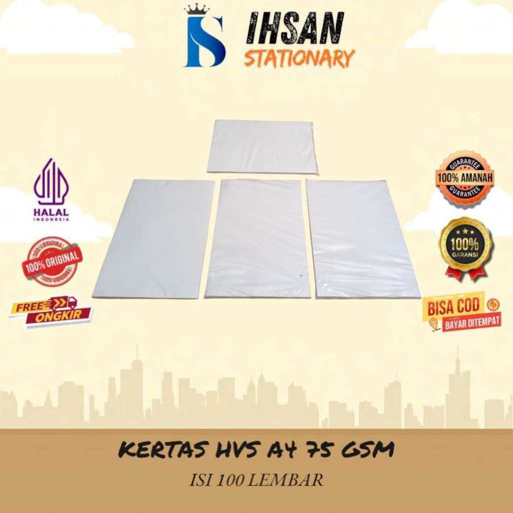

Kertas HVS A4 75gr isi 100 Lembar