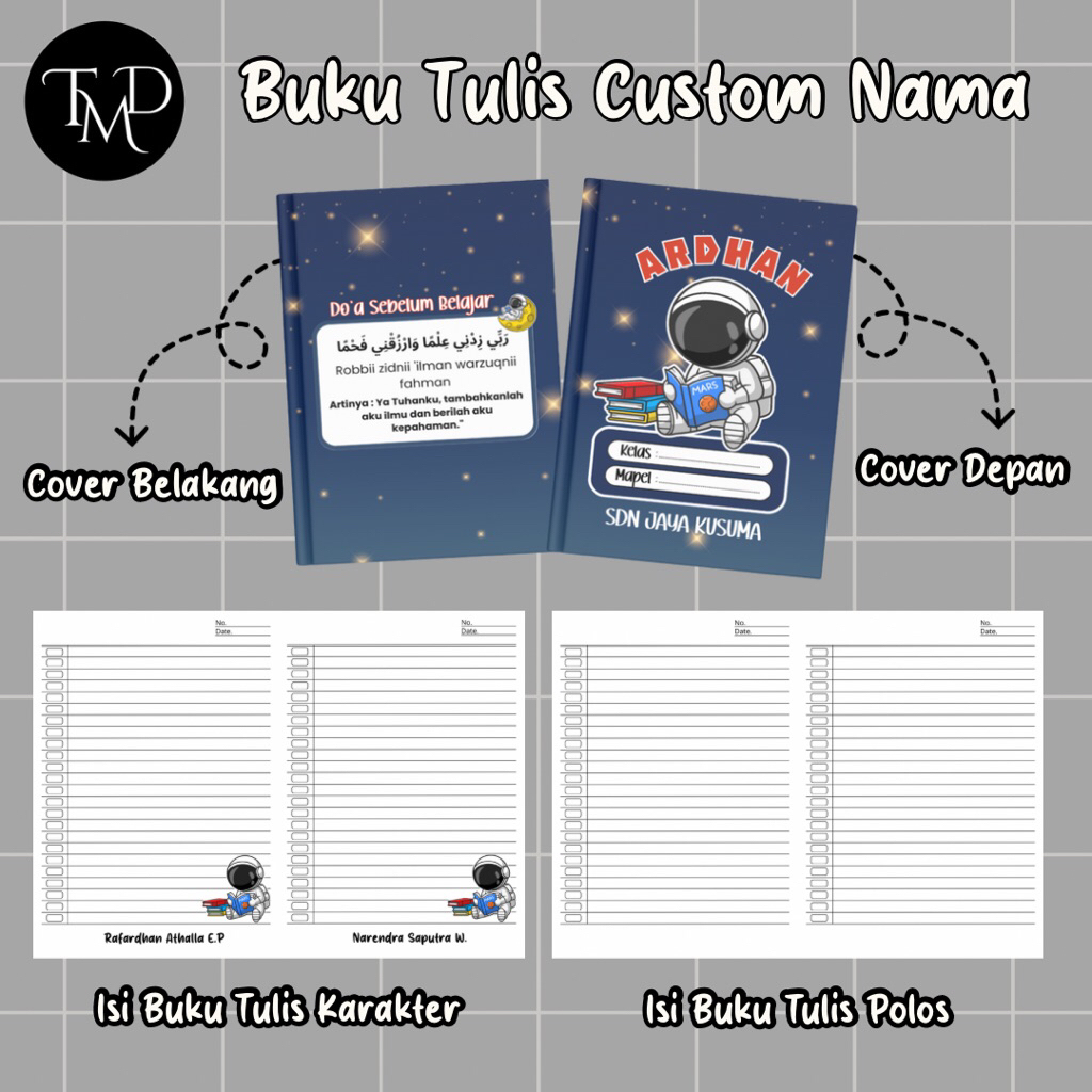 

BUKU TULIS SEKOLAH CUSTOM ANAK LAKI-LAKI