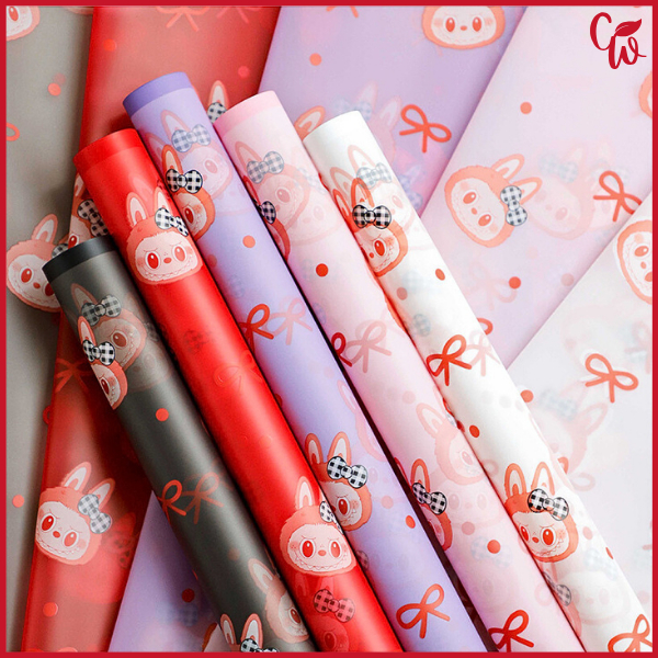 

20 Lembar Kertas Buket Motif Kartun Flower Wrapping Cellophane Kertas Kado KB85