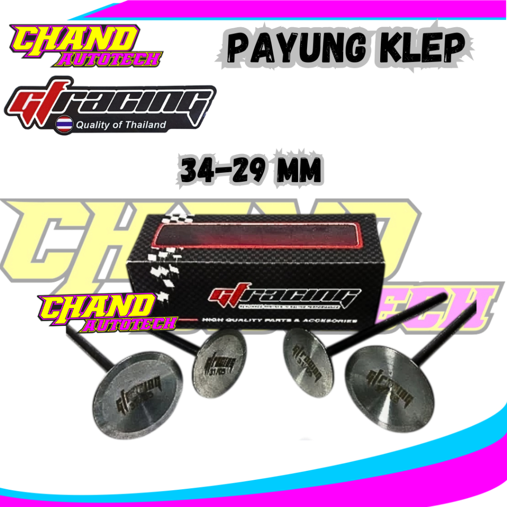 KLEP GF RACING 34 29 batang 5 mm Klep GF Racing Universal Batang 5mm Diameter Klep in 31mm ex 26mm