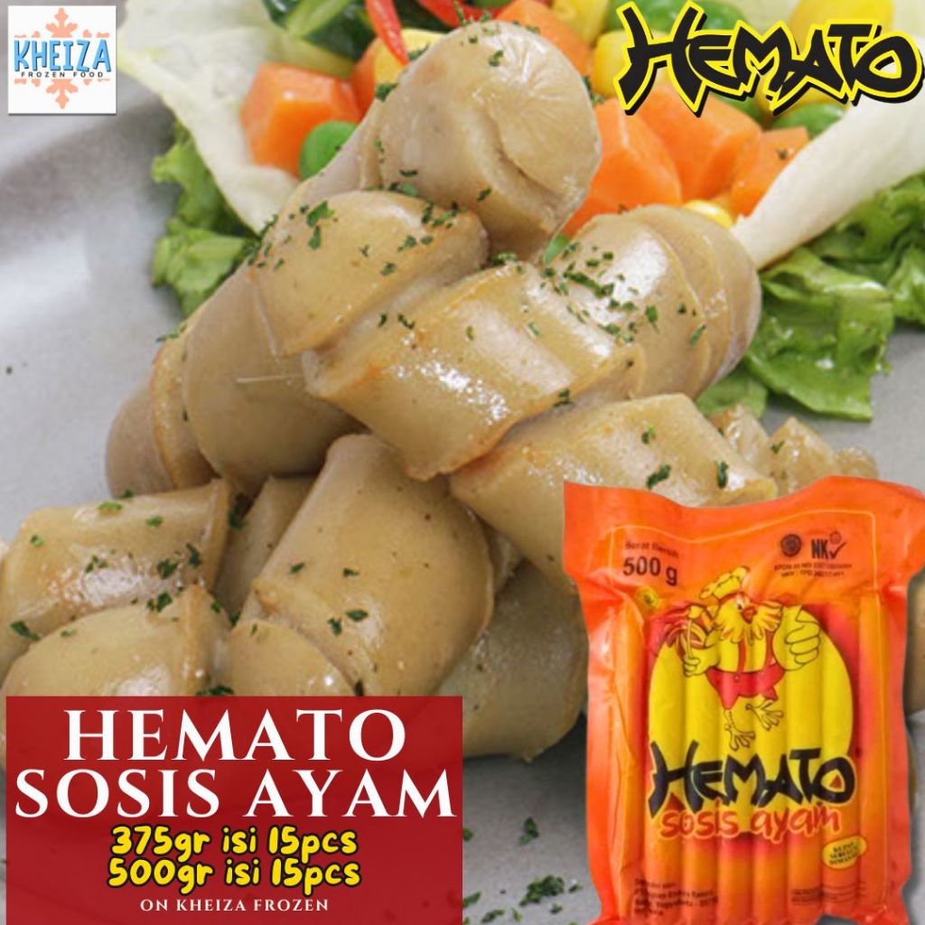 

HEMATO Sosis Ayam - Chicken Sausage 375gr 500gr isi 15pcs - Kheiza Frozen
