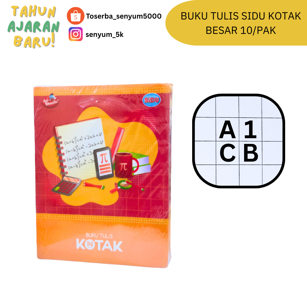 

BUKU TULIS SIDU KOTAK BESAR 10/PAK buku belajar menulis