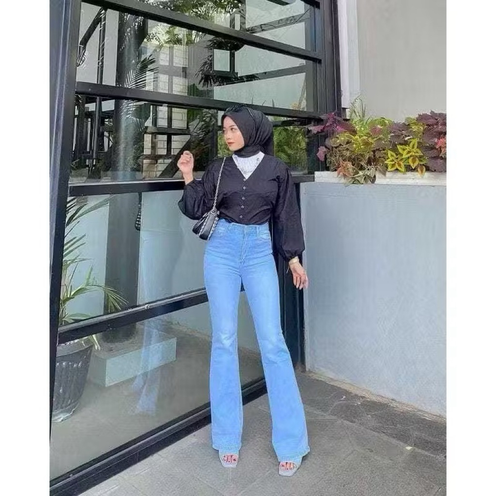 (Alea) Cutbray Jeans Wanita Celana Cutbray Strecht Kekinian Cutbray retro Streetch Premium