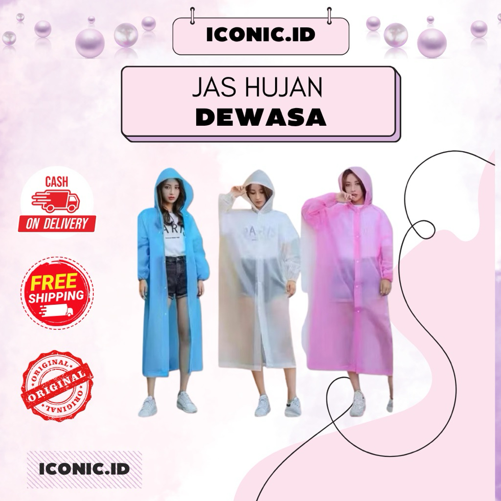 Iconic.id - Jas Hujan Dewasa / Jas Hujan Eva Dewasa / Jas Hujan Eva / Jas Hujan