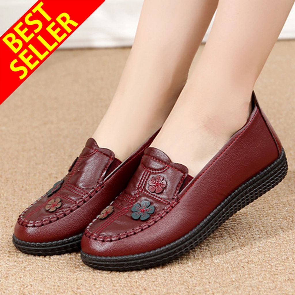 FLASH SALE QINGSHUI SEPATU WANITA DEWASA TERBARU SEPATU FLAT WANITA KULIT KOREA FASHION TERBARU