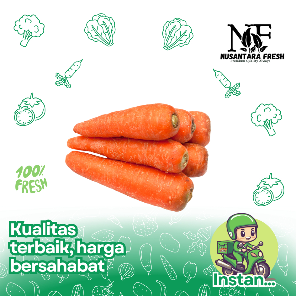 

Wortel Segar Pilihan - 250gr / 500gr / 1kg / Sayur Nusantara Fresh Solo