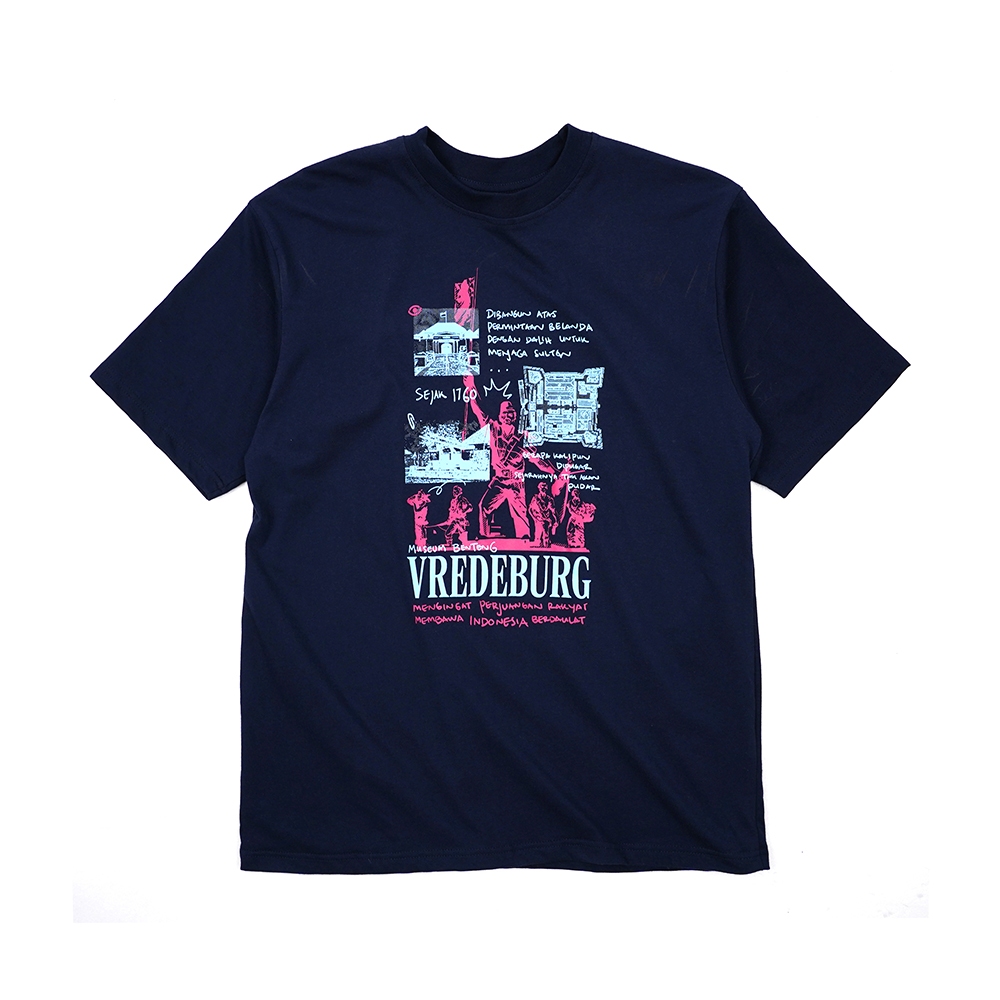 Dagadu Official Merch Museum Benteng Vredeburg Kaos - Navy