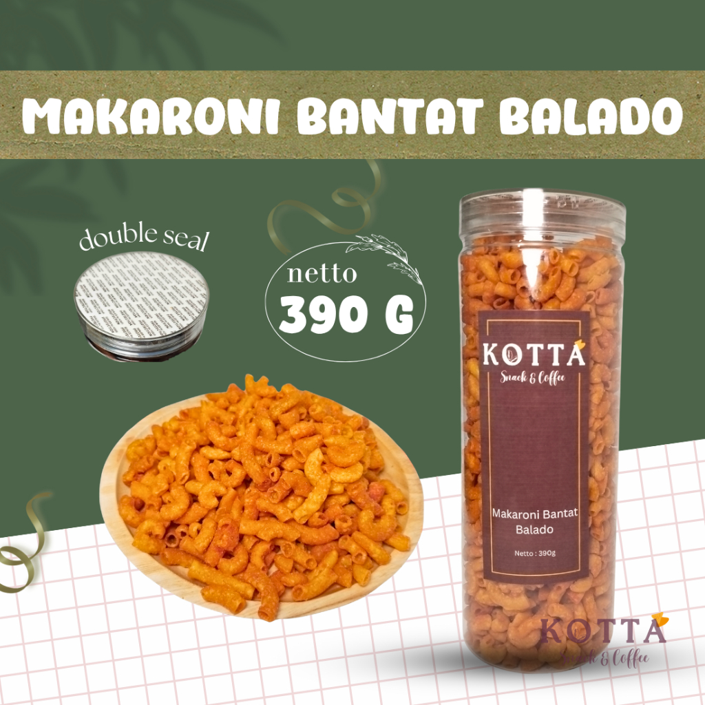 

Makaroni Bantat Balado 390 gram | Kemasan Jar / Toples