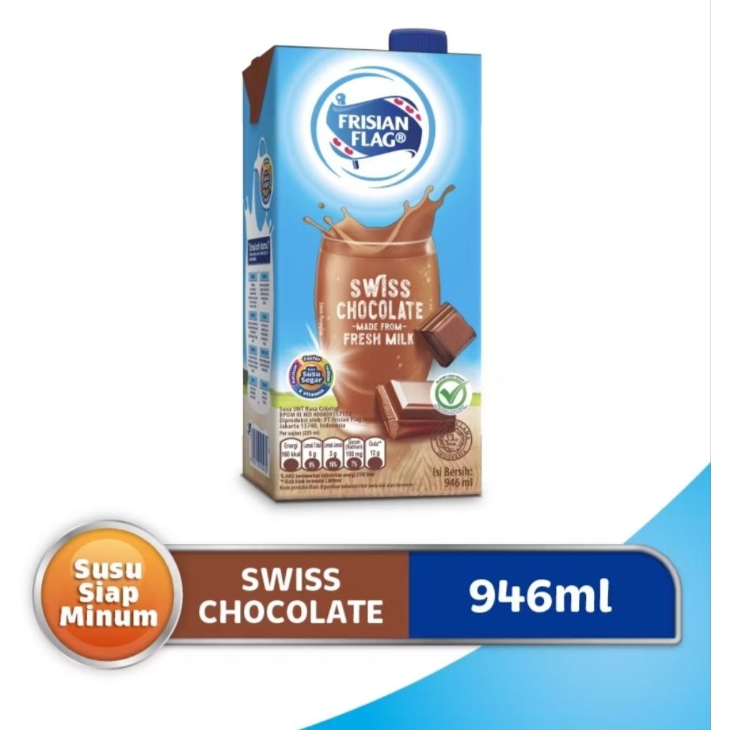 

susu UHT Frisian flag / susu uht rasa cokelat 945ml