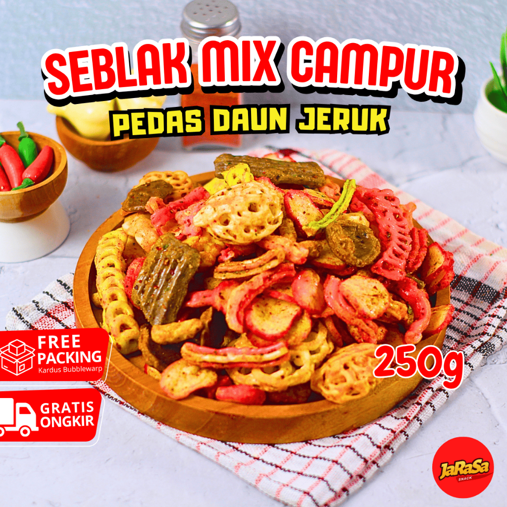 

SEBLAK CAMPUR MIX 250 GRAM PEDAS DAUN JERUK