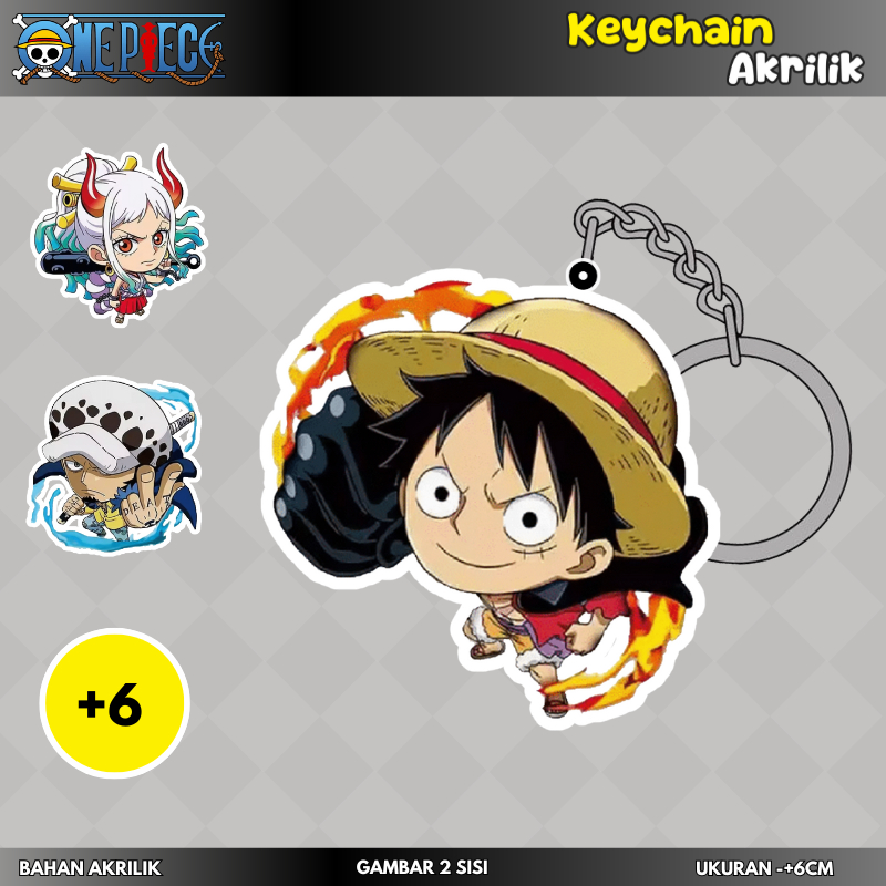 [One piece] Gantungan kunci & Strap hp full akrilik karakter anime one piece terbaru
