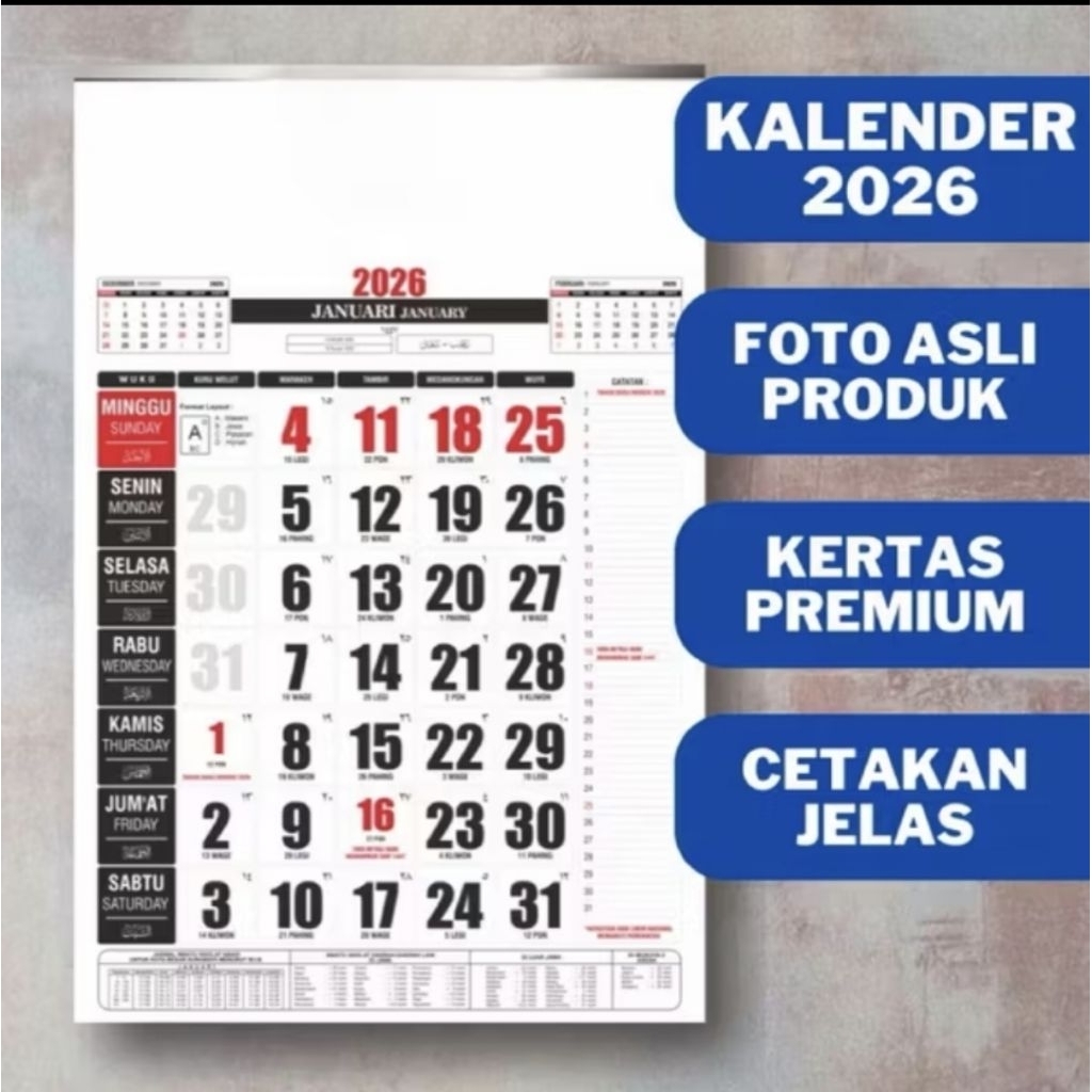 

PROMO KALENDER DINDING 2026 KALENDER MEJA 2026 BEST SELLER