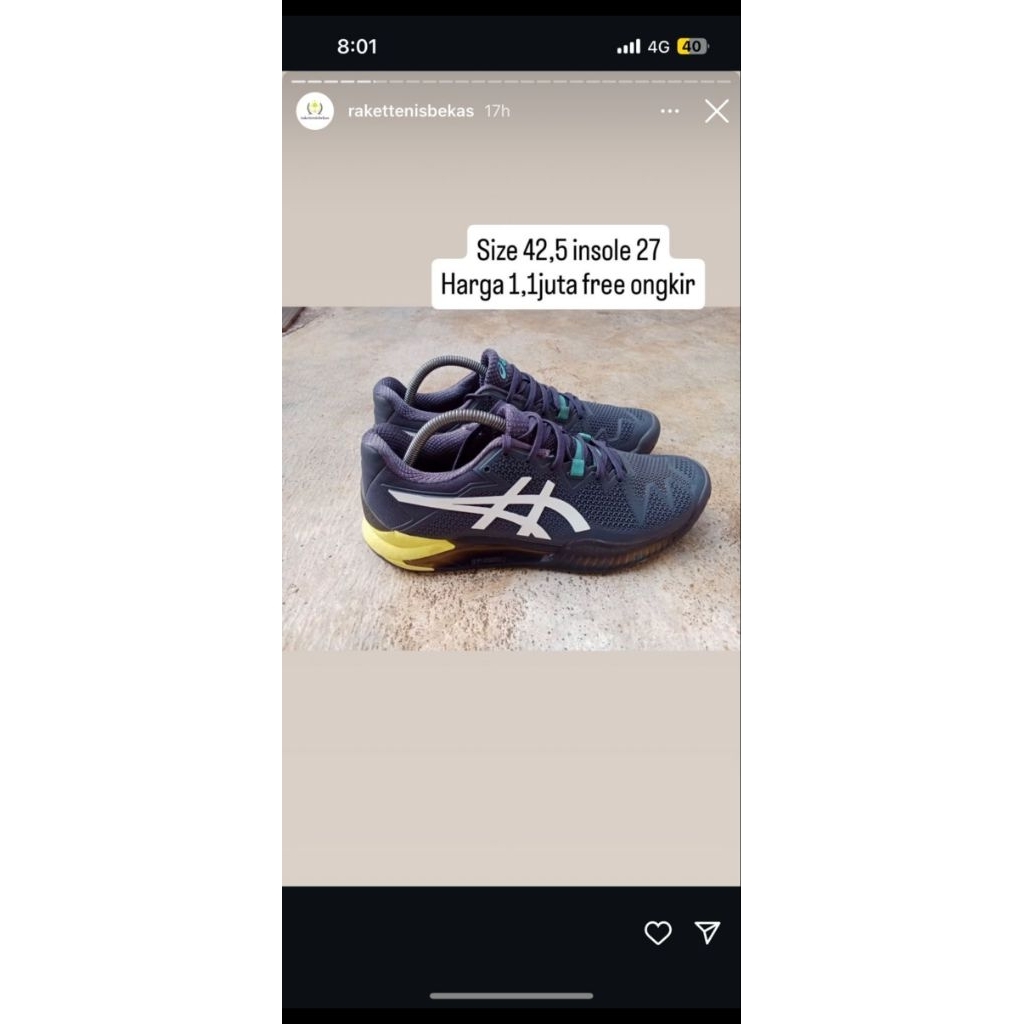 sepatu tenis Asics gel resolution