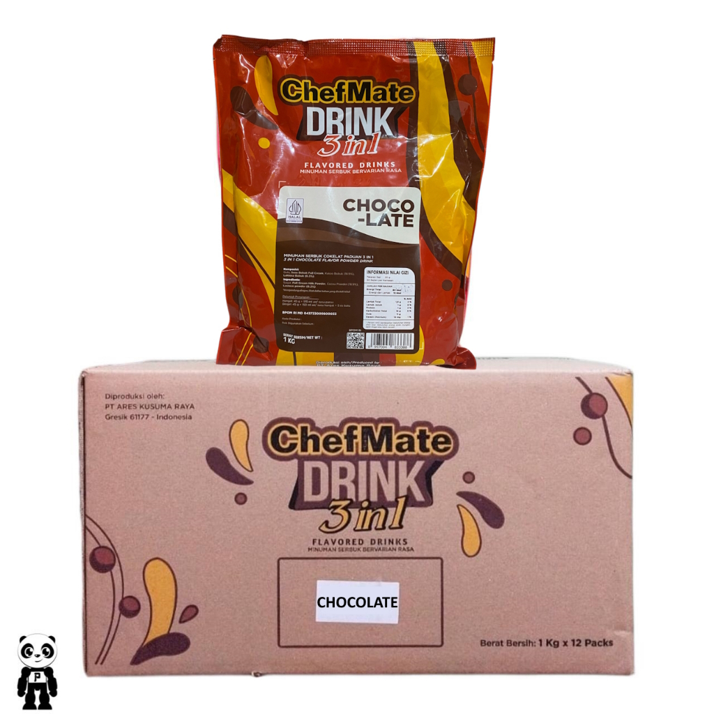 

Chefmate Drink Coklat Dus Karton isi 12 Bungkus X 1Kg Minuman Bubuk Instant Rasa Cokelat