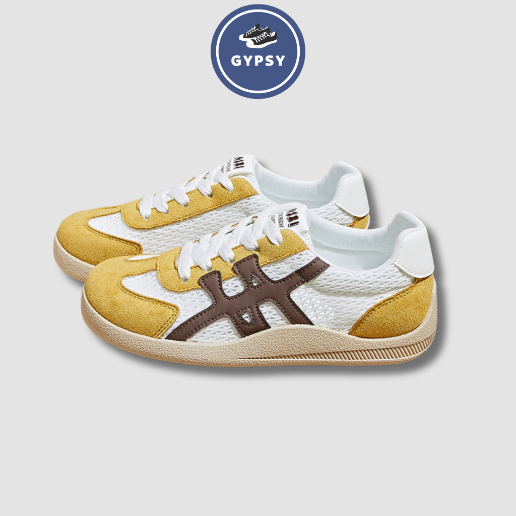 Gypsy - Sepatu Sneakers Wanita New Arrival Korea Style Casual Bahan Pu Kombinasi Mesh