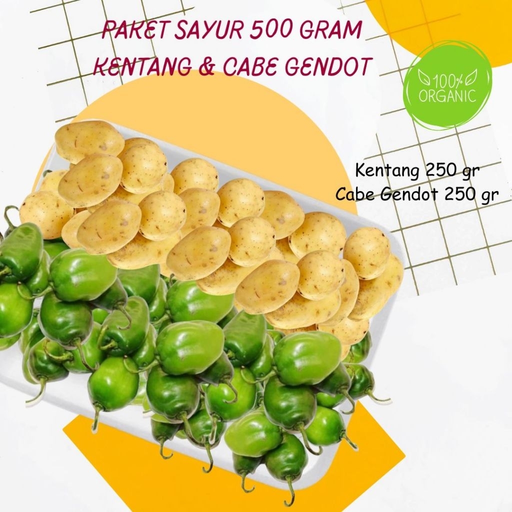

Paket Sayur Hemat Cabe gendot & kentang isi 500 gram