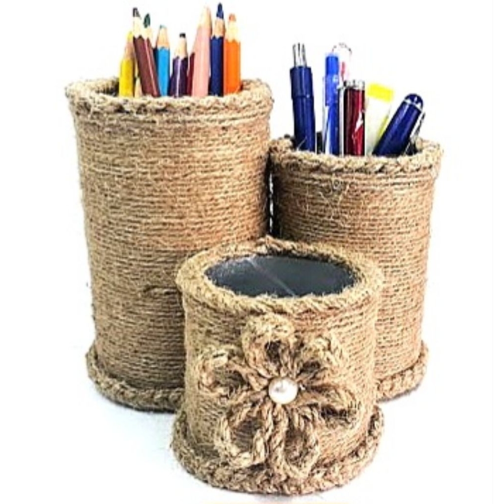 

Tempat Pensil & Pulpen/Tali Rami/Hiasan Kelas/Hiasan Meja/Aksesoris/Dekorasi/kerajinan kain flanel