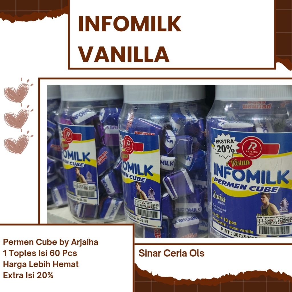 

Permen Viral Permen Cube Milo INFOMILK VANILLA Isi 60 Pcs