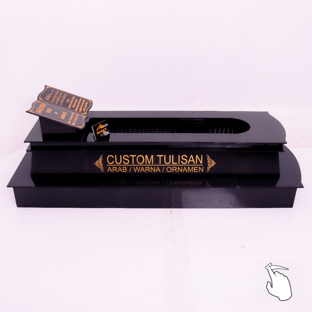 MAKAM TASIK - BATU NISAN - BADAN MAKAM BODY KIJING POLOS/BUKU 3 TRAP UKIR PINGGIRAN - S23 - FULL GRA