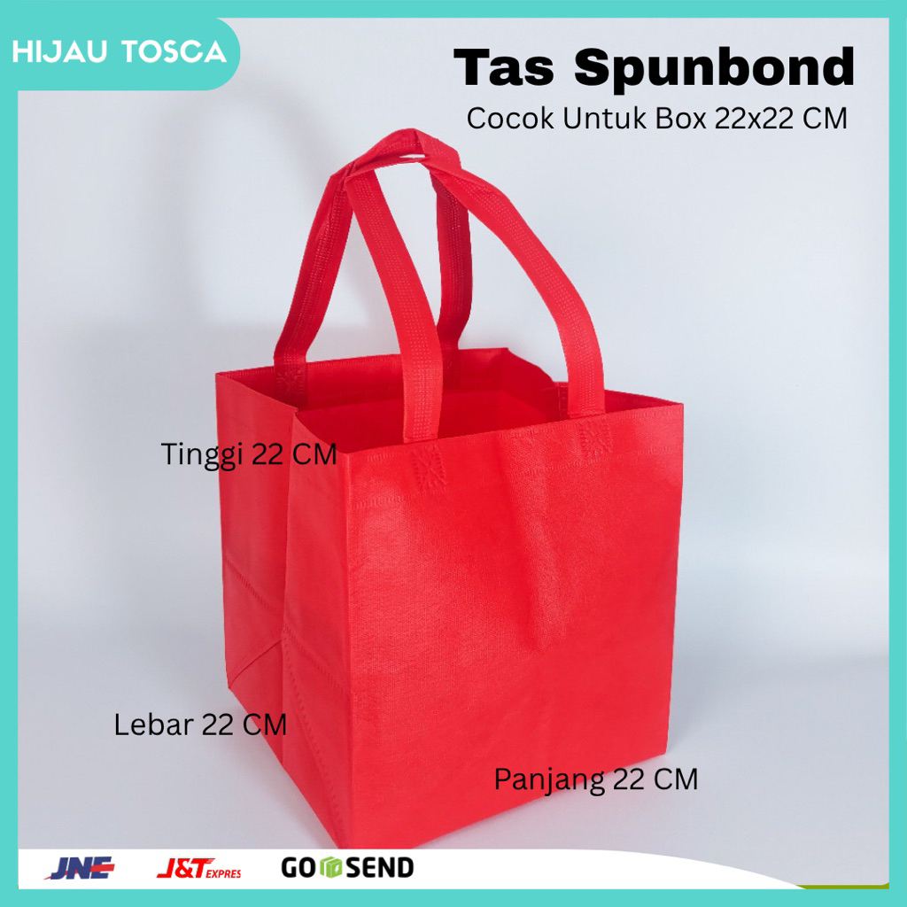 

[Hijau Tosca] Tas Spunbond | Tas Box Kotak Nasi 22x22 Size M