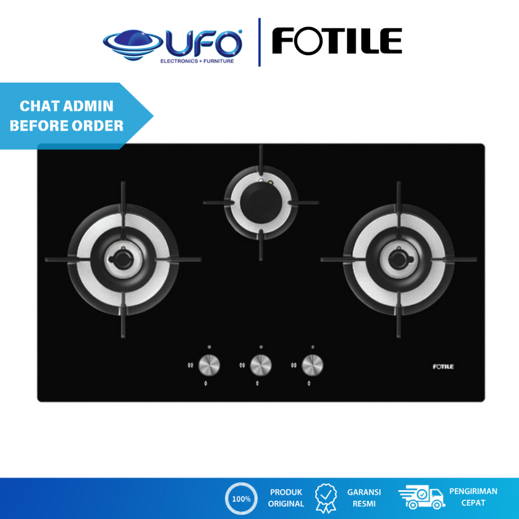 FOTILE KOMPOR GAS TANAM BUILT IN 3 TUNGKU GHG78312