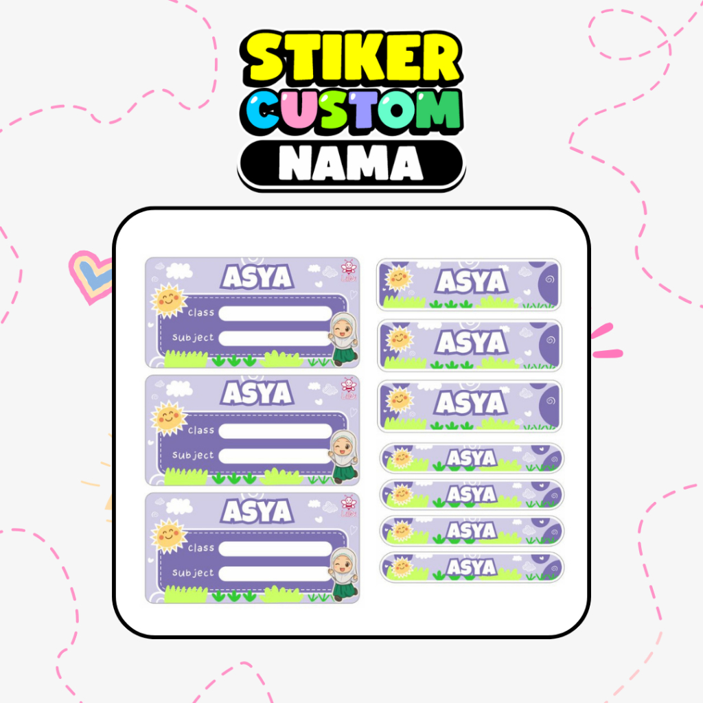 

Stiker Custom Nama - Stiker Mata Pelajaran Sekolah - Sticker Mapel - Stiker Label Sekolah