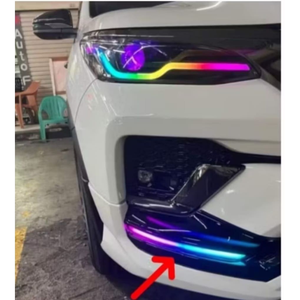 DRL Bemper All NEW Fortuner GR Custom RGB Matrix Padlepop Sein Running