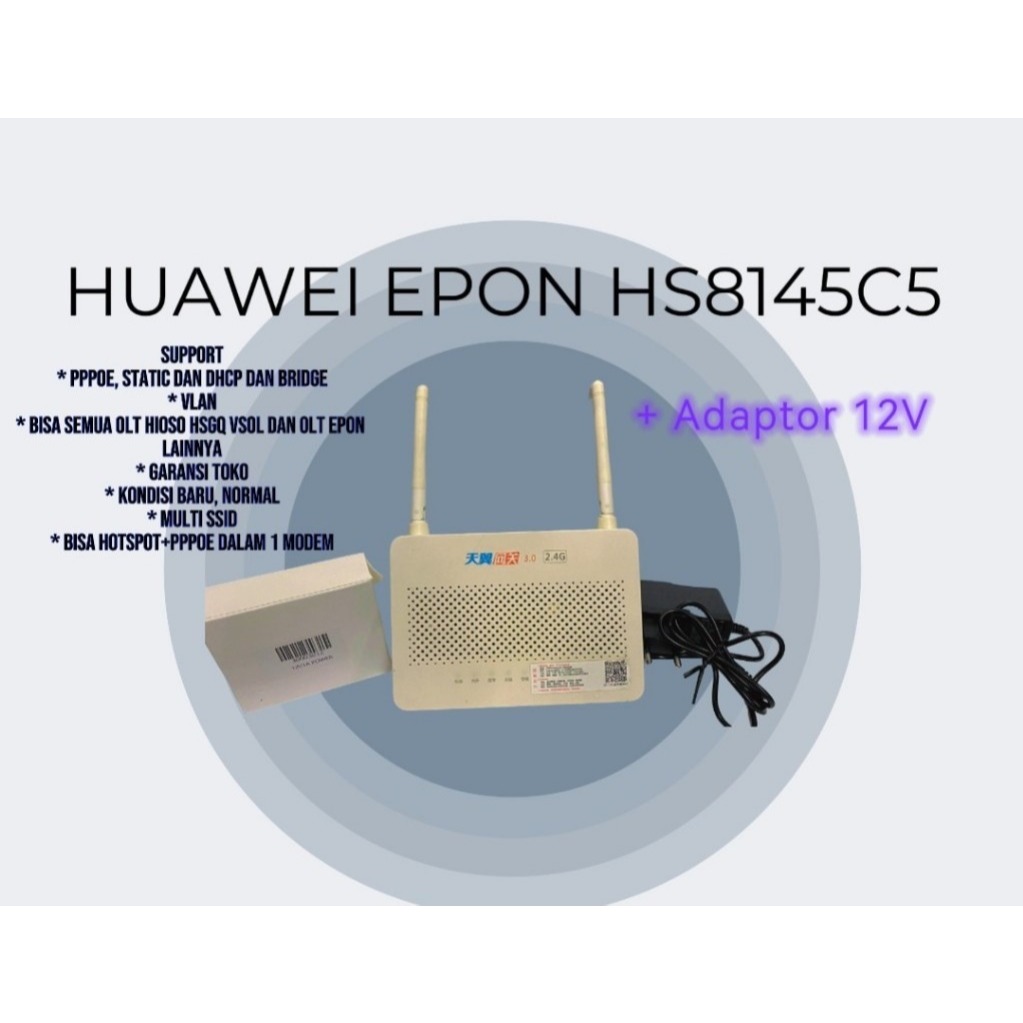 Modem EPON/GPON ONU HUAWEI EPON HS8145C5 ONT OLT BEKAS + Adaptor 12v 1a