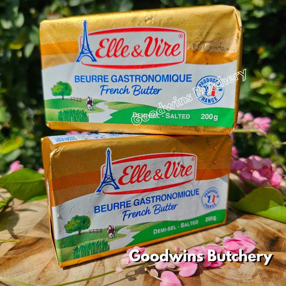 

Butter ELLE & VIRE 80% fat SALTED France mentega bergaram 200gr chilled
