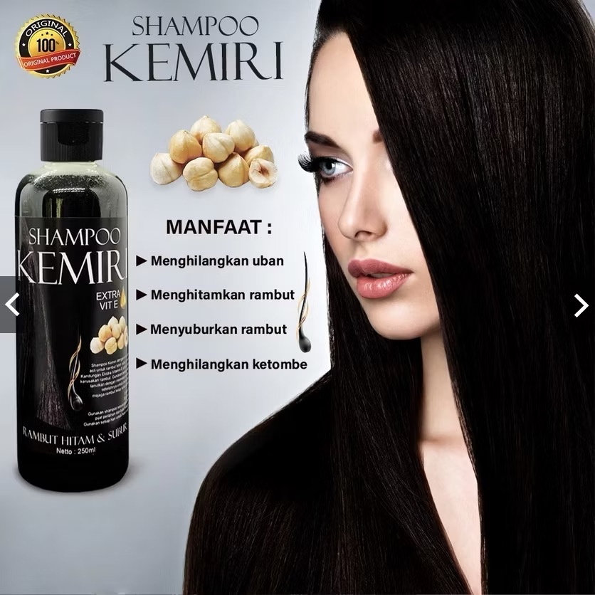 [BPOM] Shampoo Kemiri Hitam 100ml Shampoo Pemanjang Rambut Menebalkan dan Menghitamkan Rambut Anti K