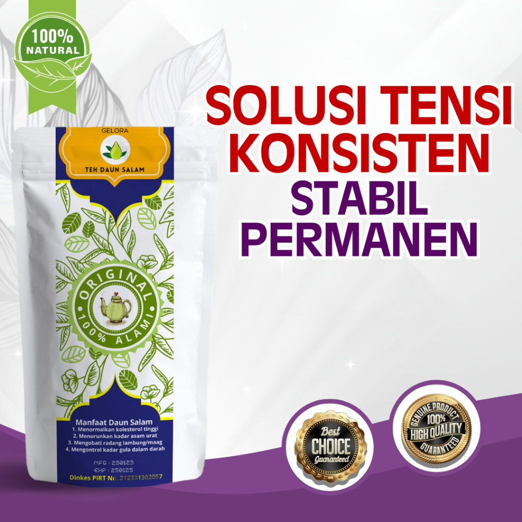 

TEH HERBAL SOLUSI HIPERTENSI ASAM URAT KOLESTEROL REMATIK NYERI SENDI TEH DAUN SALAM PREMIUM