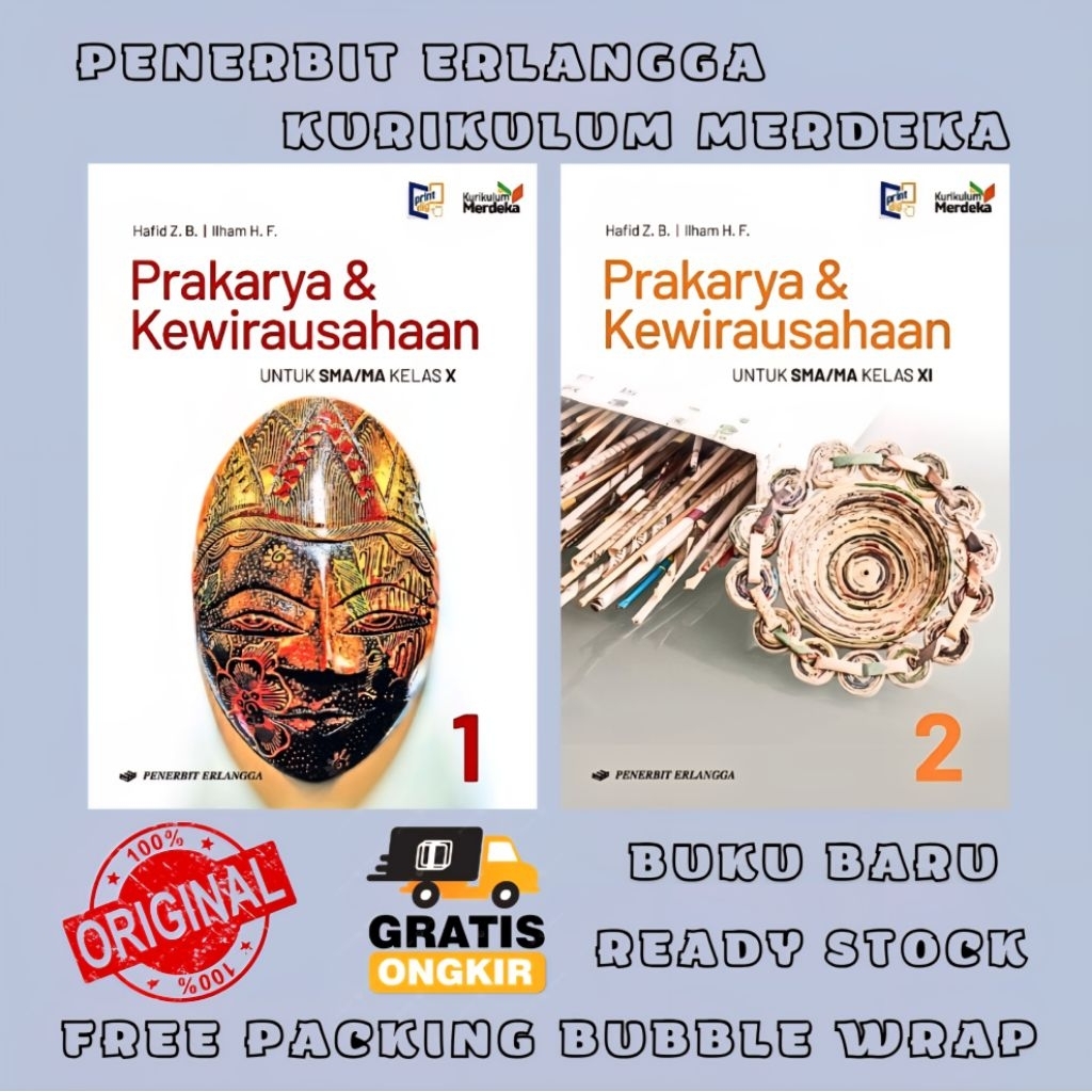 Buku Prakarya dan Kewirausahaan Kelas 1 2 / 10 11 SMA Penerbit Erlangga Kurikulum Merdeka Km PKWU