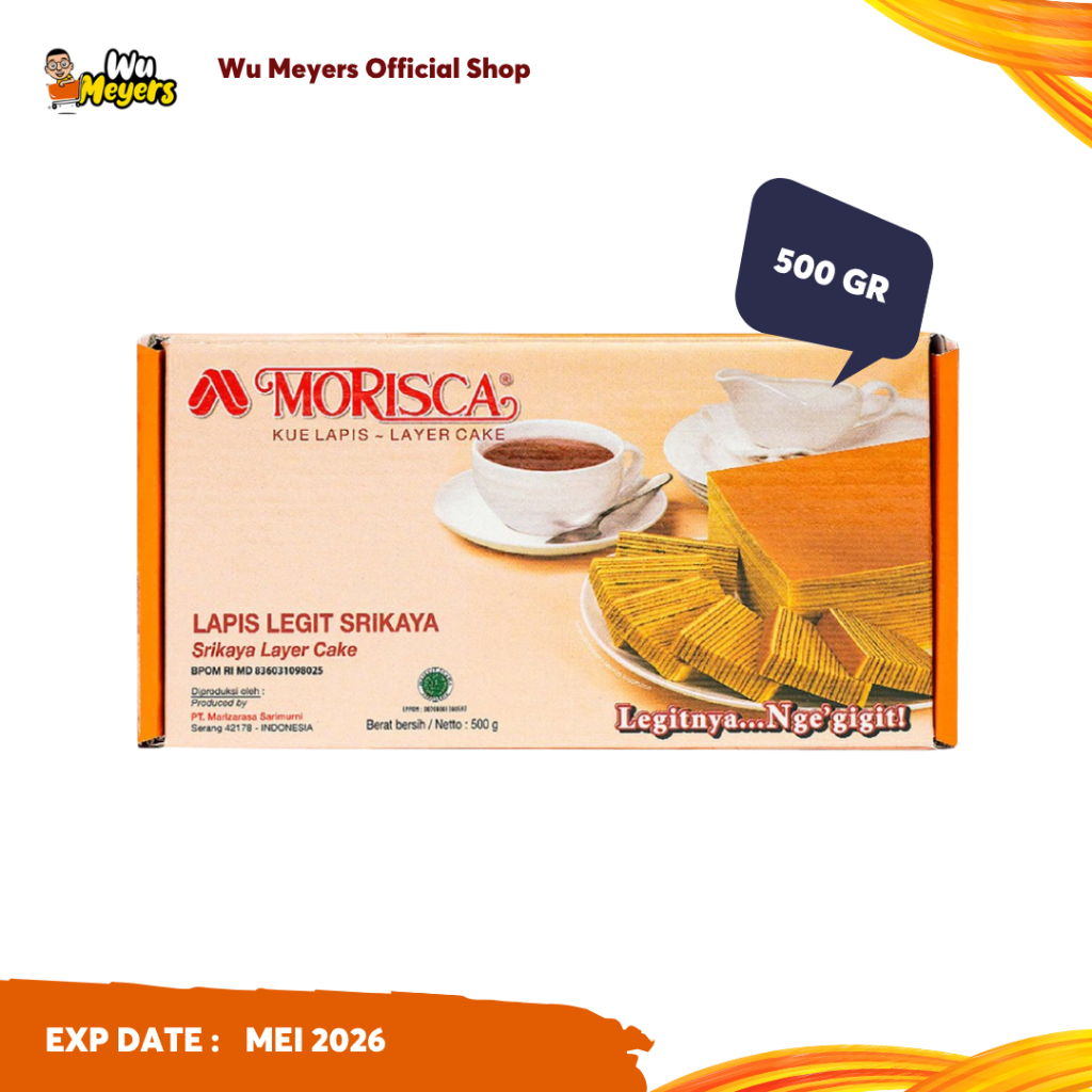 

Morisca Kue Lapis Legit Srikaya 500gr - Layer Cake 1/2 Loyang Siap Saji