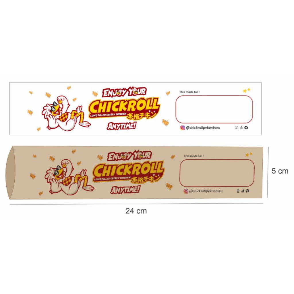 

kemasan chickroll ,tanpa lebar samping (FREE CUSTOM DESAIN)