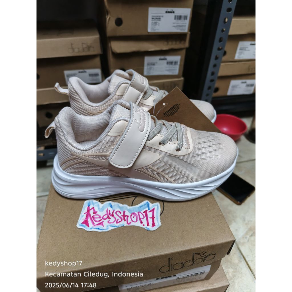 Sale Sepatu Olahraga Anak Diadora Mercy Jr Pink (Merah Muda) Running Shoes Original