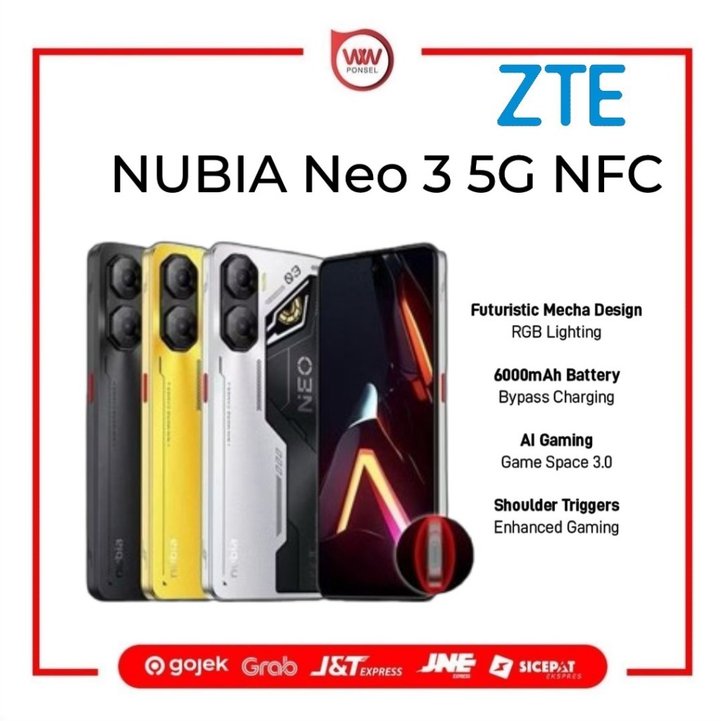 Hp Nubia Neo 3 5G NFC Ram 8GB Internal 256GB Garansi Resmi