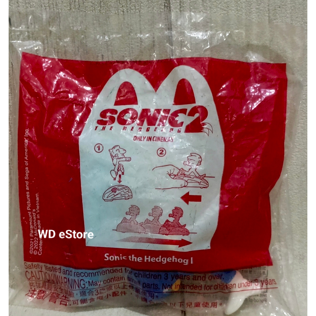 McDonald Happy Meal Toy Sonic 2, Sonic The Hedgehog 1