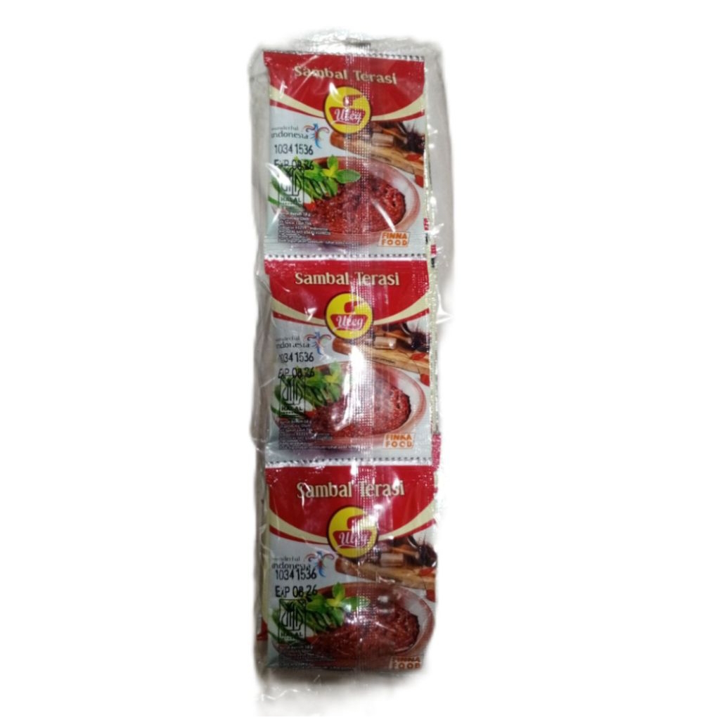 

sambel terasi uleg rencengan isi 10 piss